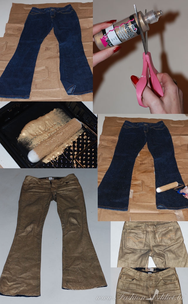 DIY Gold Jeans 