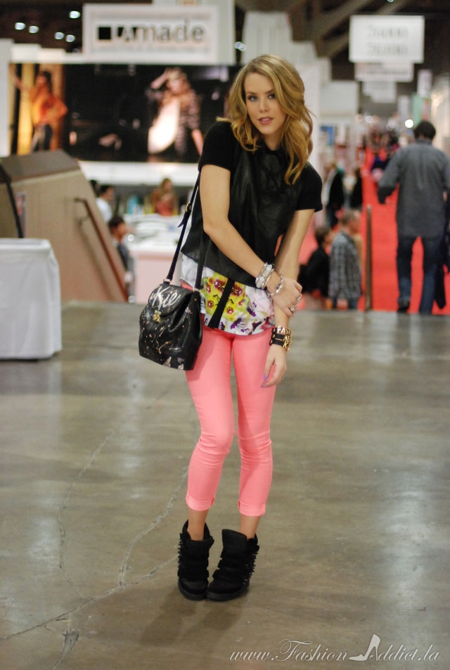 neon skinny jeans