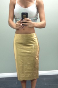 gold zara skirt