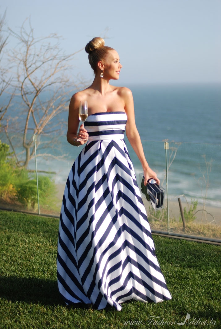 jessica simpson blue and white striped luggage