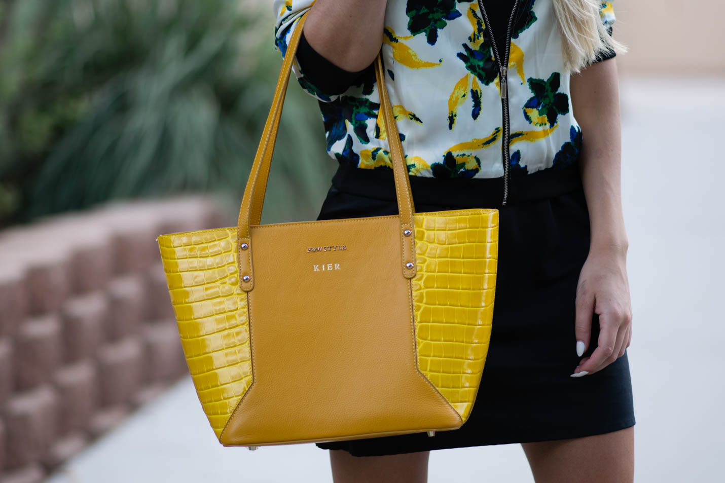 yellow lenox tote