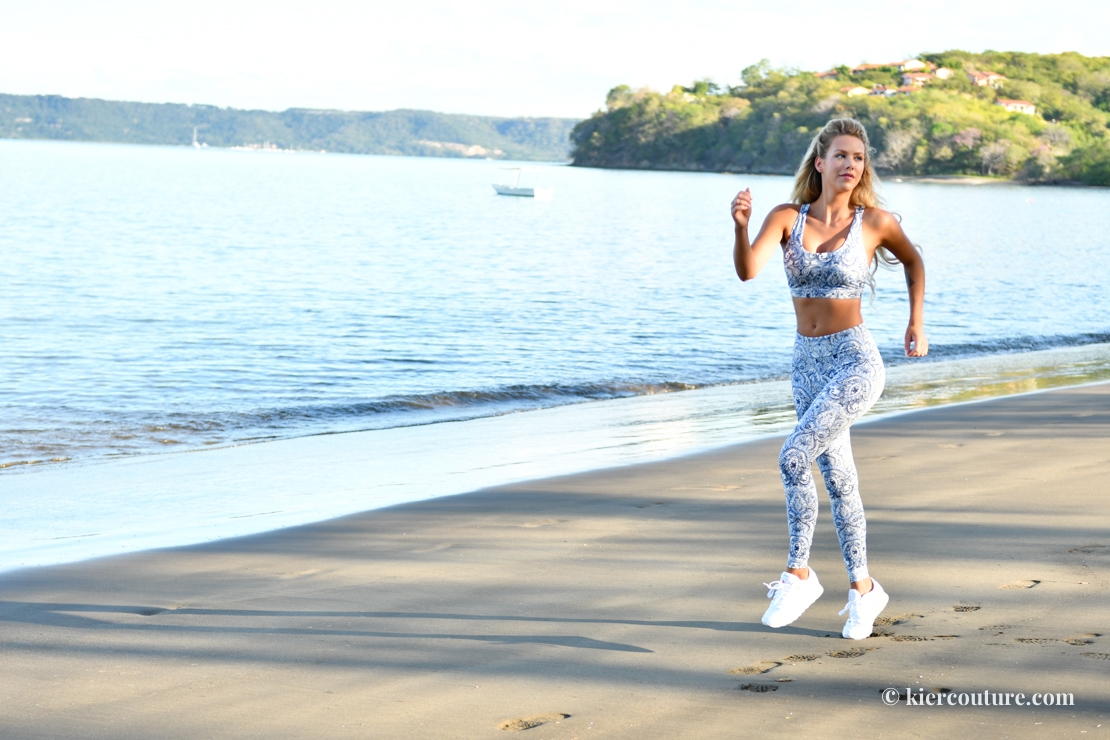 blue and white paisly leggings