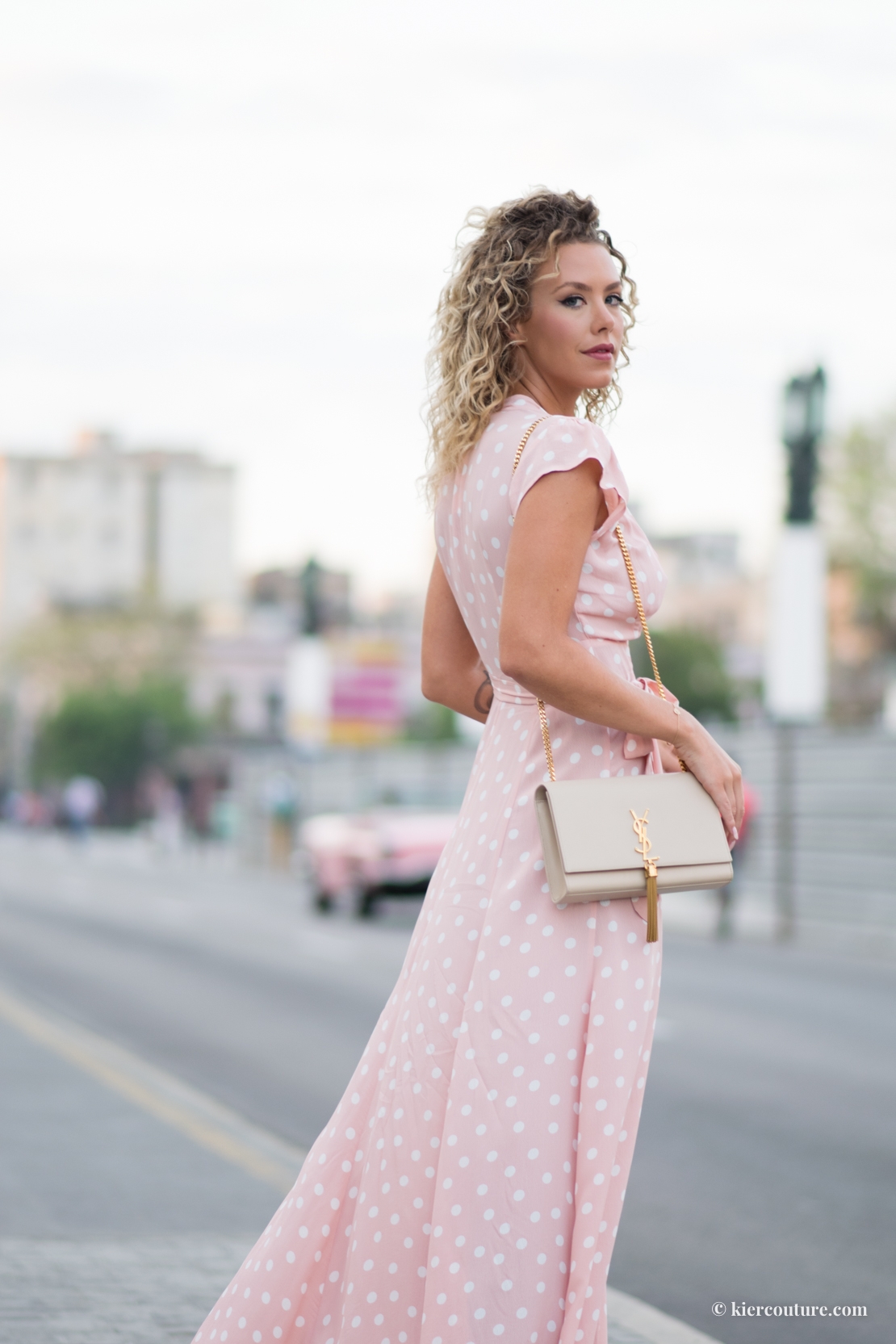 pink polka dot maxi