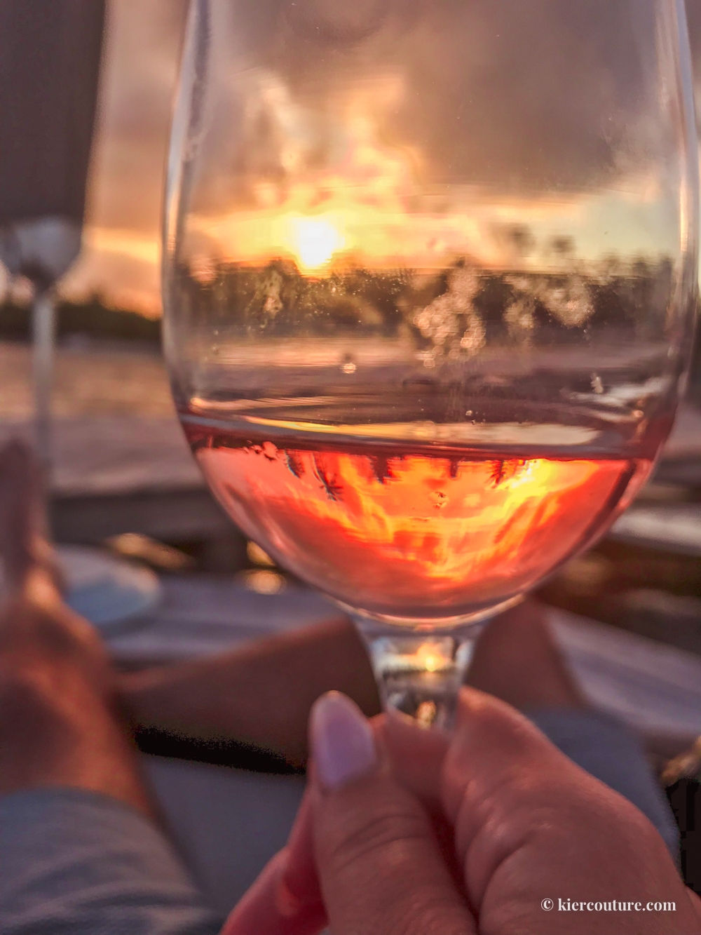 rose wine and sunset