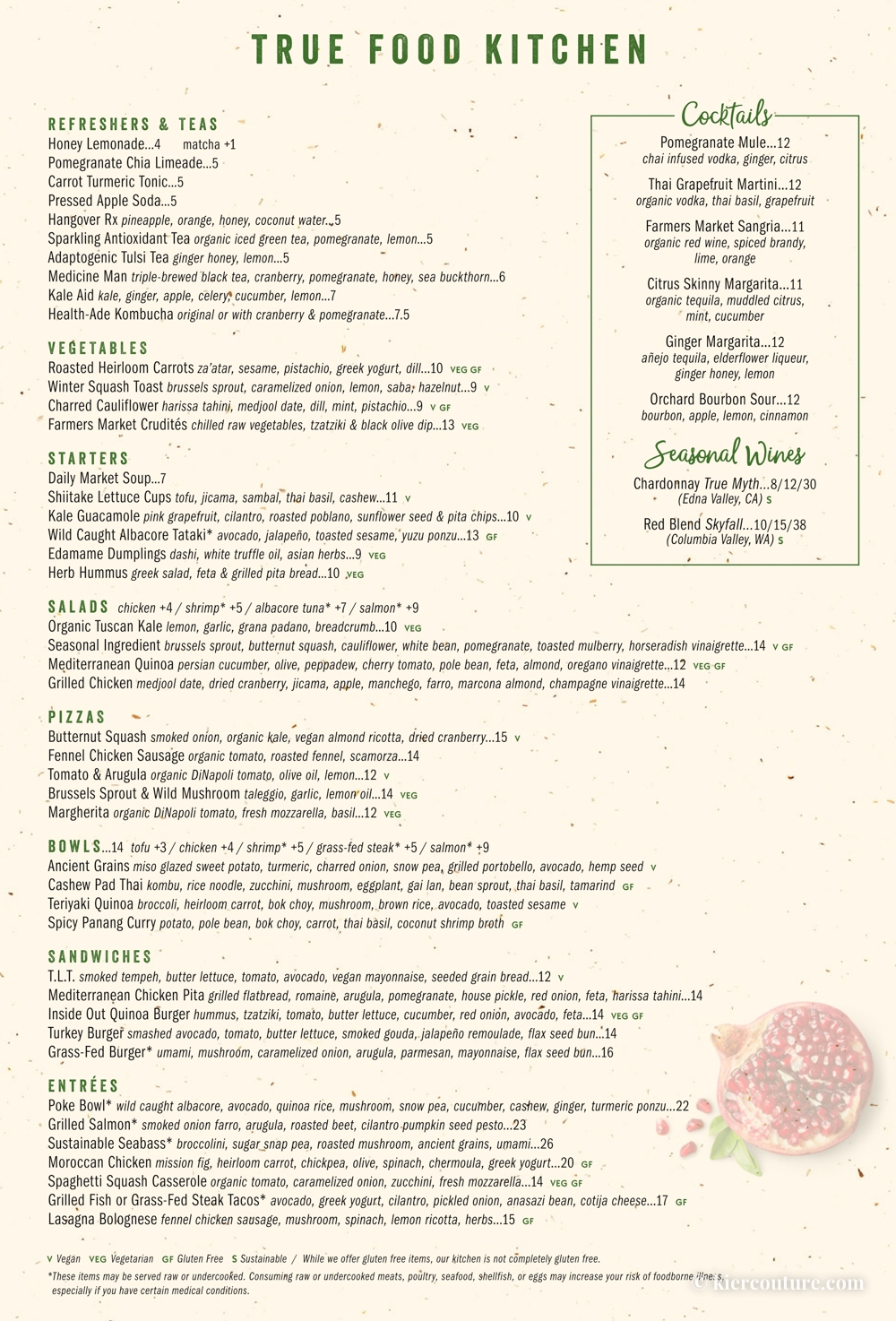 True Food Kitchen Boca Menu