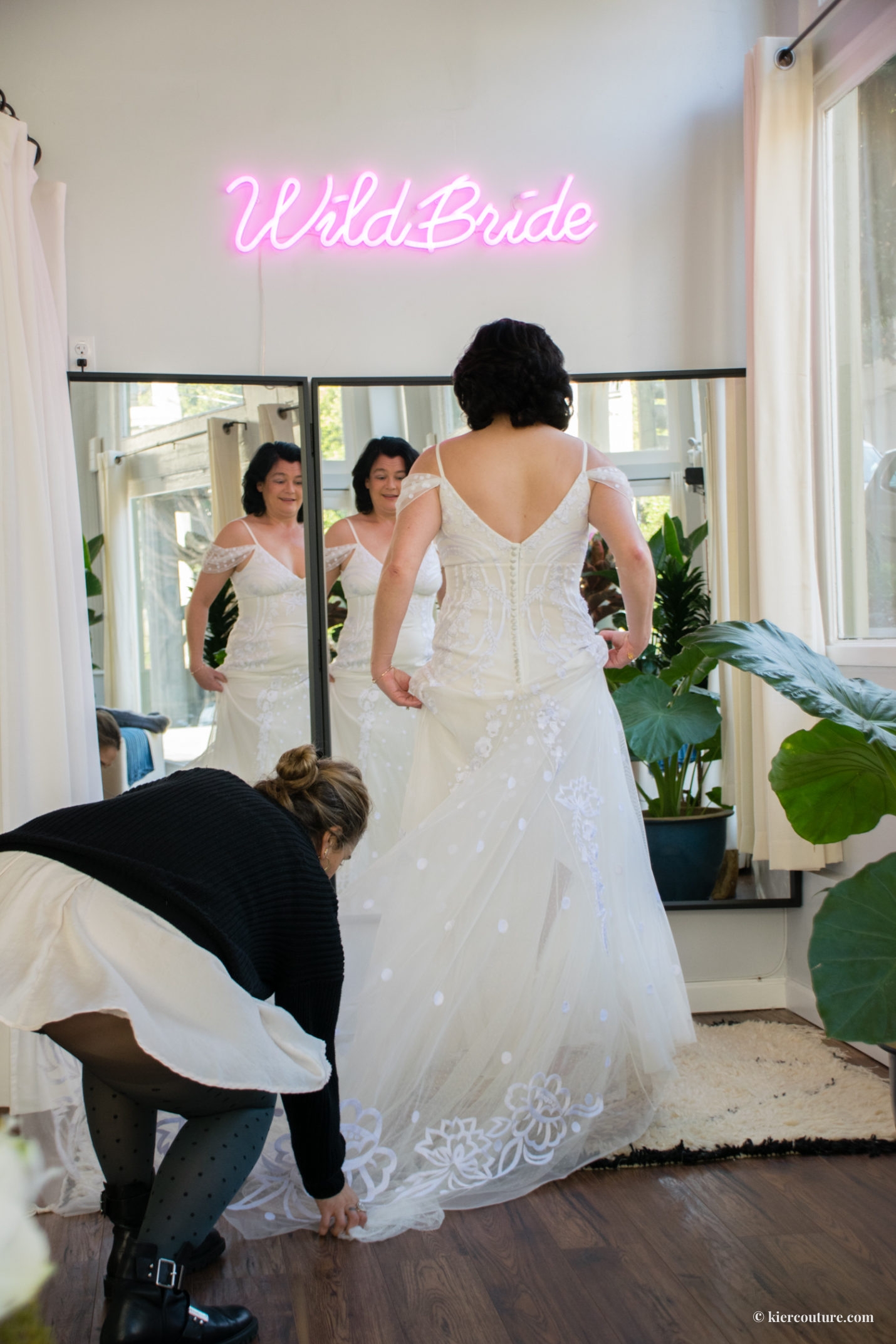 Tara Wilkins wedding dress fitting at wild bride SF